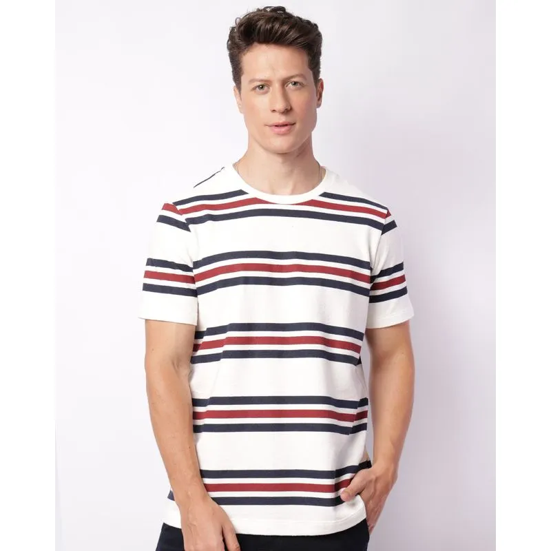 Camiseta Masculina Listrada Manga Curta Off White GG