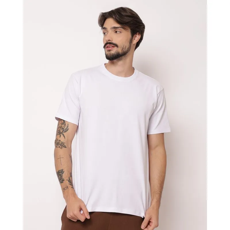Camiseta Masculina Manga Curta Básica Branca M