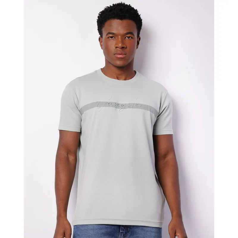 Camiseta Masculina Gangster Texturizada Manga Curta Verde P