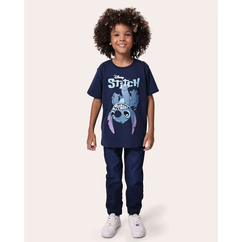 Calça Jeans Infantil Jogger com Bolsos Azul 4