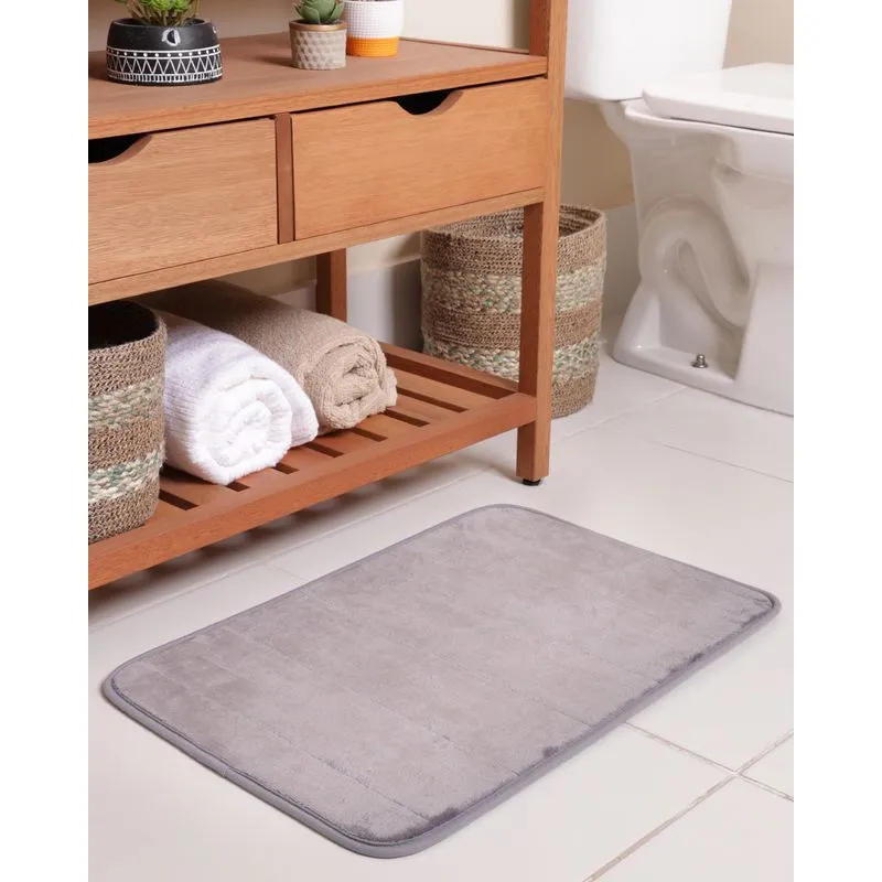Tapete Para Banheiro Olinda 40cm x 60cm Felpudo Cinza UN