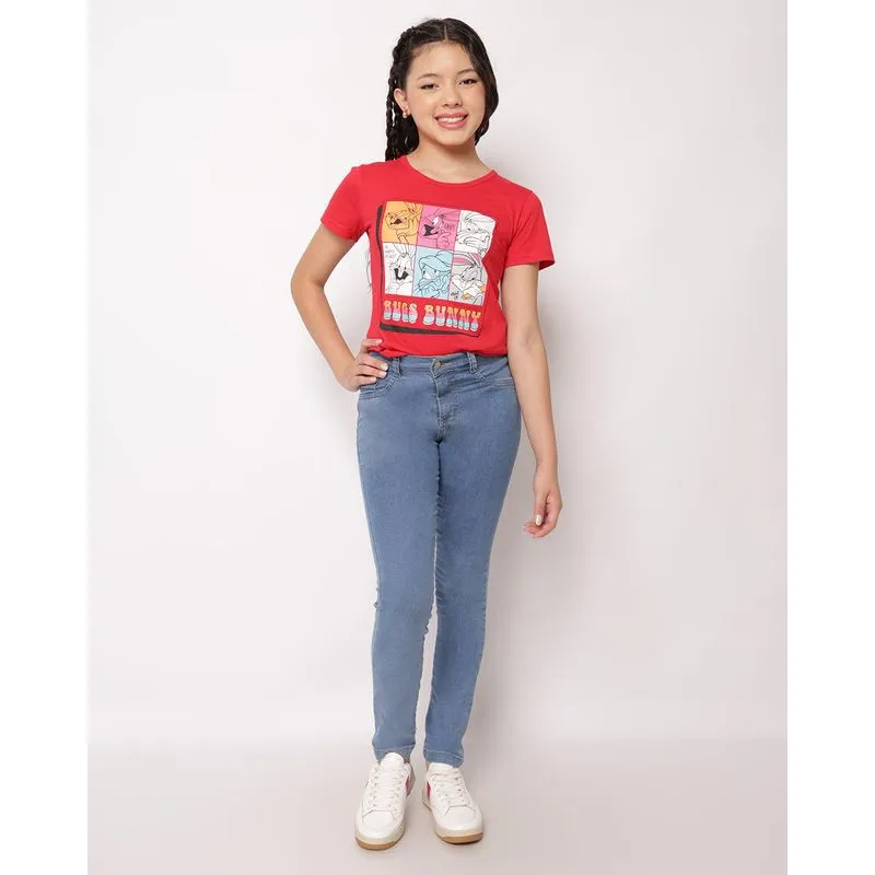 Calça Jeans Juvenil Skinny com Bolsos Azul 12