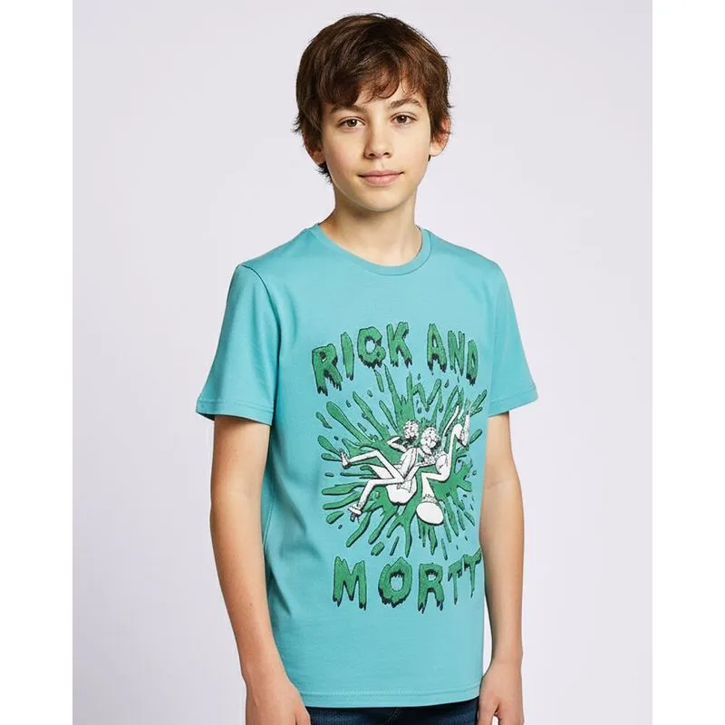 Camiseta Juvenil Algodão Estampa Rick and Morty Verde 16