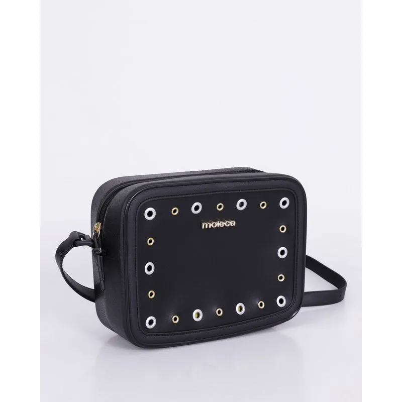 Bolsa Transversal Moleca Com Tachas Preta UN