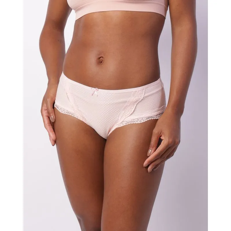 Calcinha Feminina Biquíni Detalhe Em Renda Rosa P