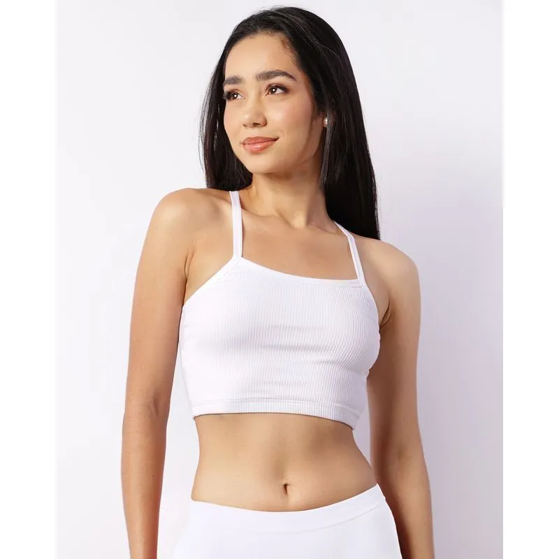 Sutiã Feminino Top Canelado Nadador Branco GG