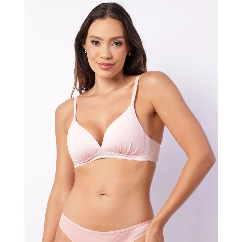 Sutiã Feminino Triângulo Com Bojo Rosa 42