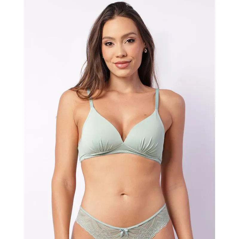 Sutiã Feminino Triângulo Com Bojo Verde 44