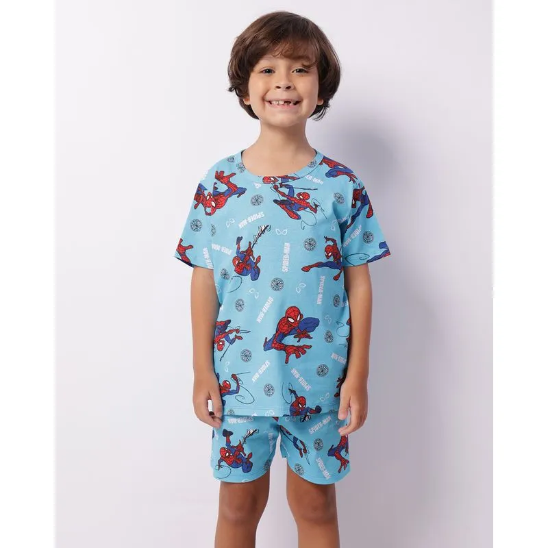 Pijama Infantil Marvel Homem Aranha Estampado Azul 6