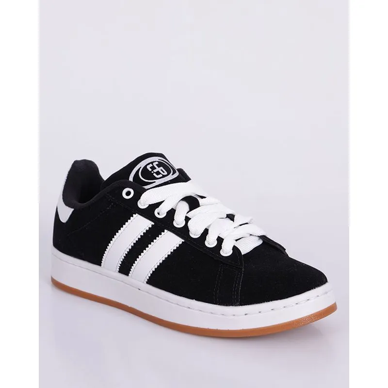 Tênis Feminino Casual Com Recortes Preto 35
