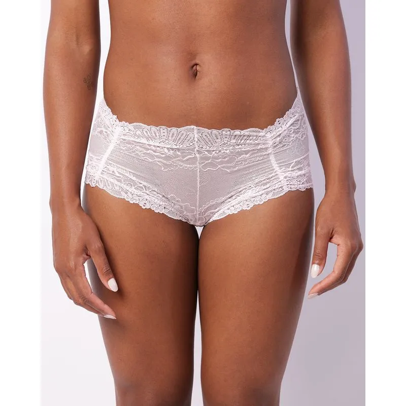 Calcinha Feminina Caleçon Com Renda Franzida Rosa M