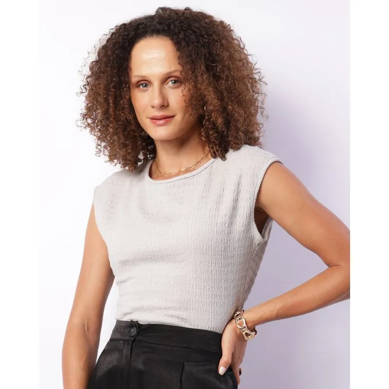 Regata Feminina Texturizada Cinza M
