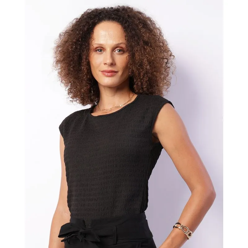 Regata Feminina Texturizada Preta G
