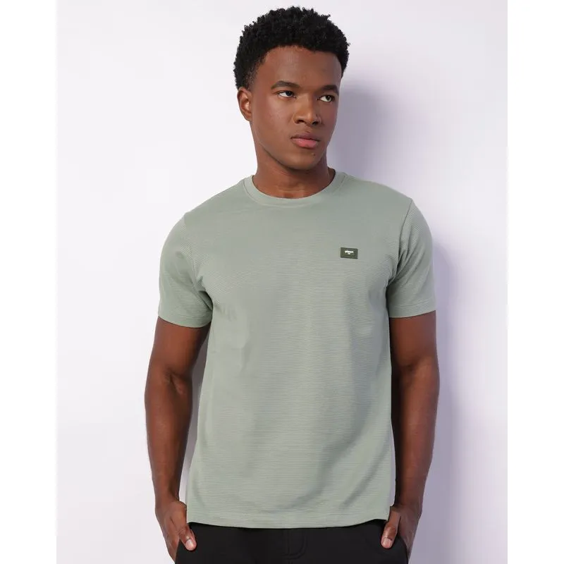 Camiseta Masculina Texturizada Manga Curta Verde GG
