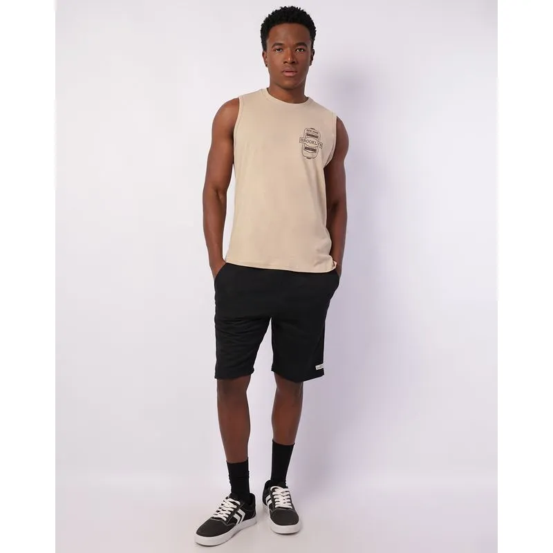 Bermuda Masculina Reta Moletinho com Cordão Preta M