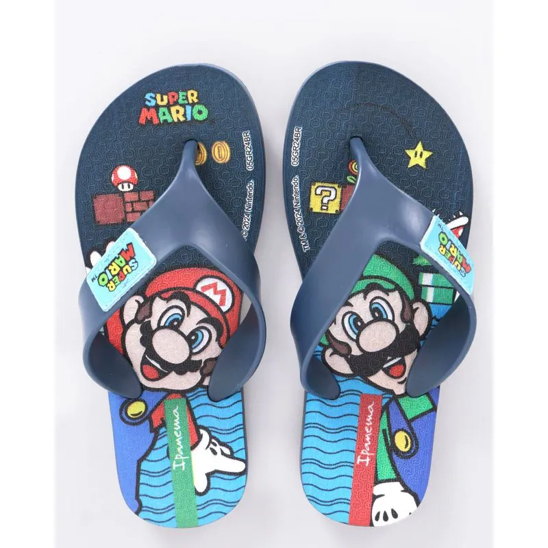 Chinelo Ipanema Infantil Estampa Super Mario Azul 31/32