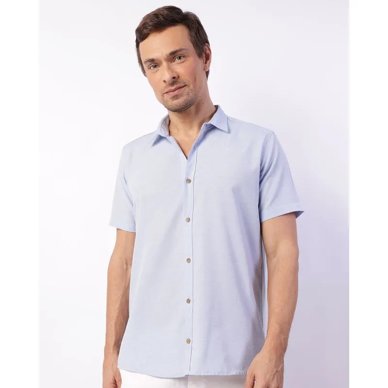 Camisa Masculina Manga Curta Azul GG