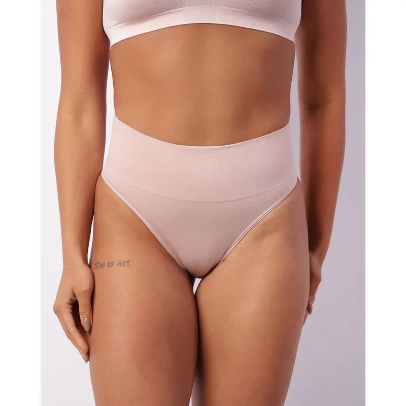 Calcinha Feminina Biquíni Sem Costura Cós Alto Rosa G