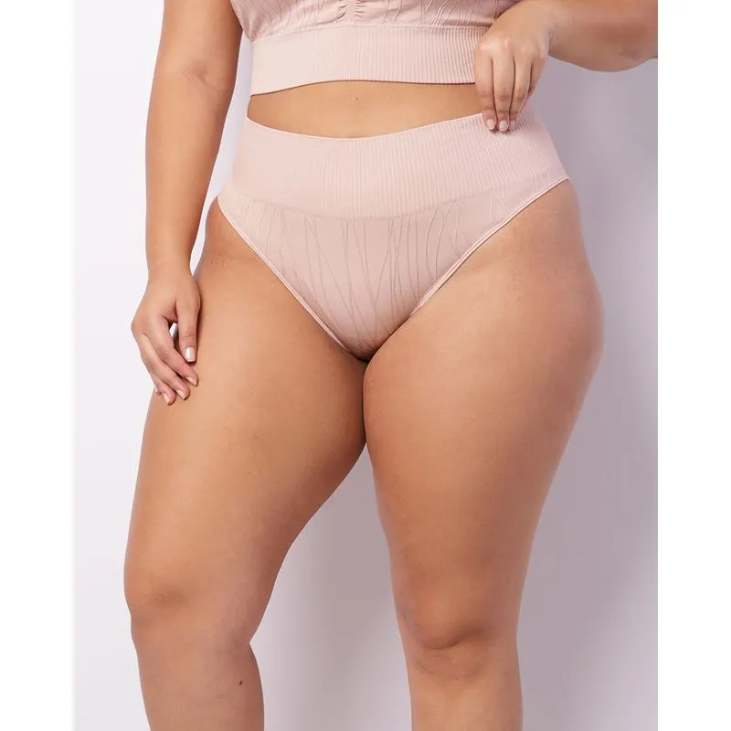 Calcinha Plus Size Feminina Biquíni Texturizada Rosa G2