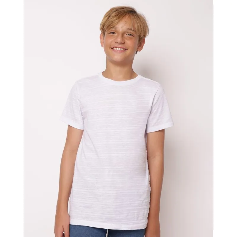Camiseta Juvenil Algodão Texturizado Branco 12
