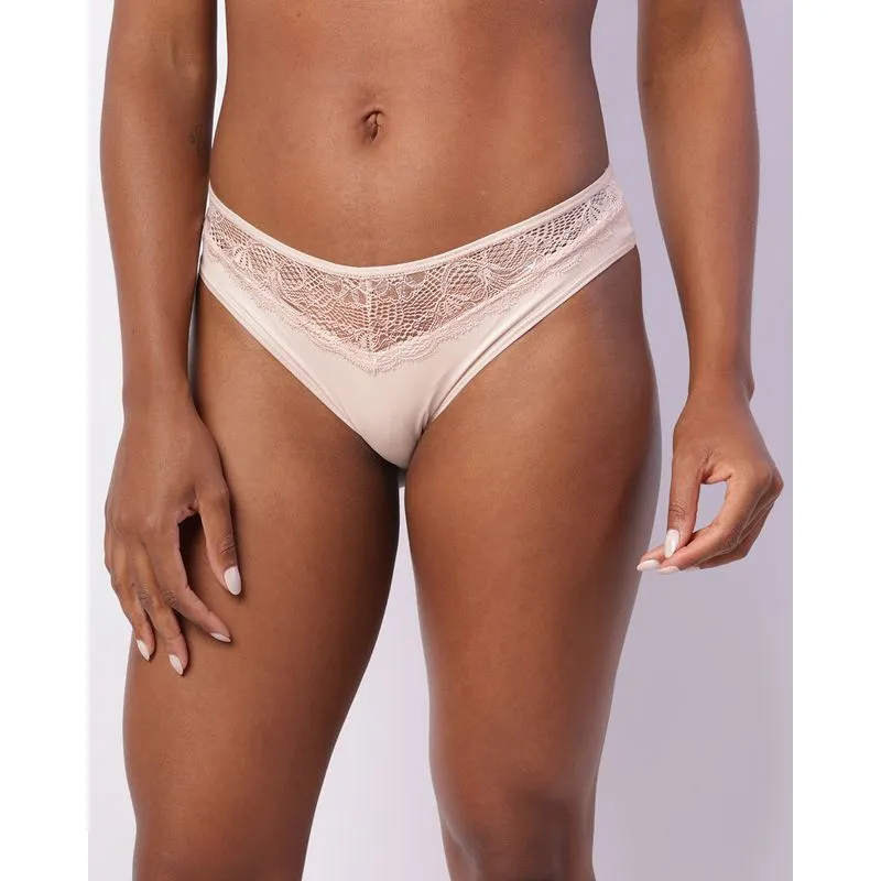 Calcinha Feminina Biquíni Com Renda Bege P