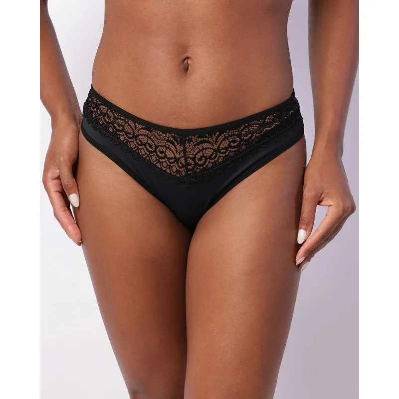 Calcinha Feminina Biquíni Com Renda Preta G