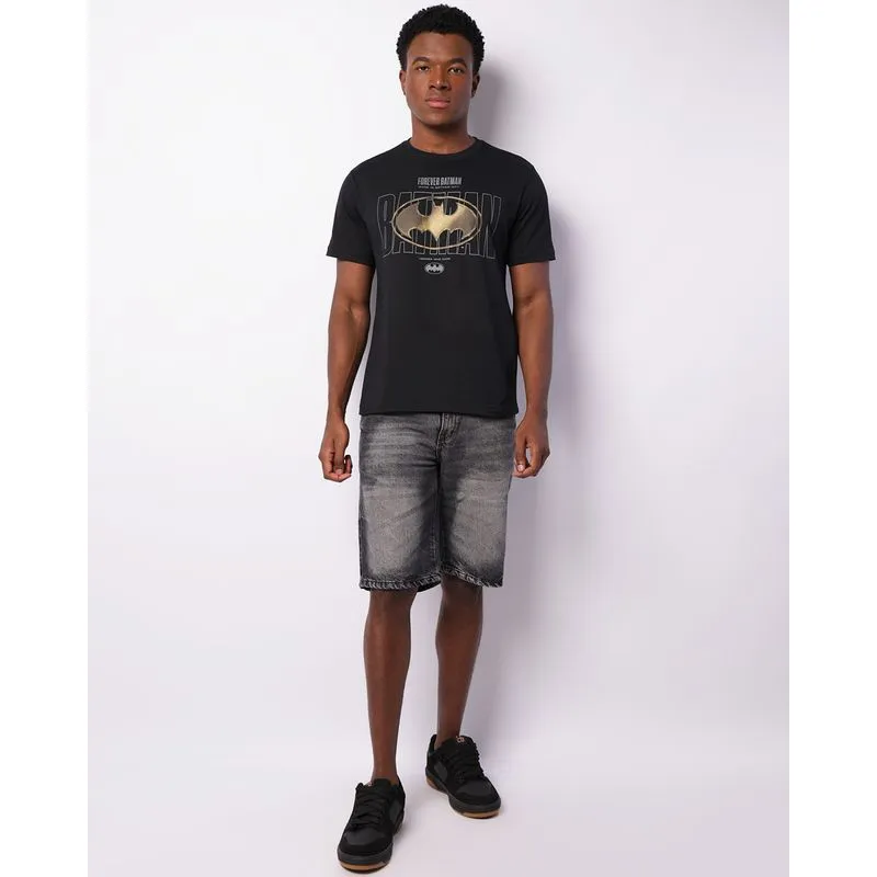 Bermuda Jeans Masculina Reta Estonada Cinza 46