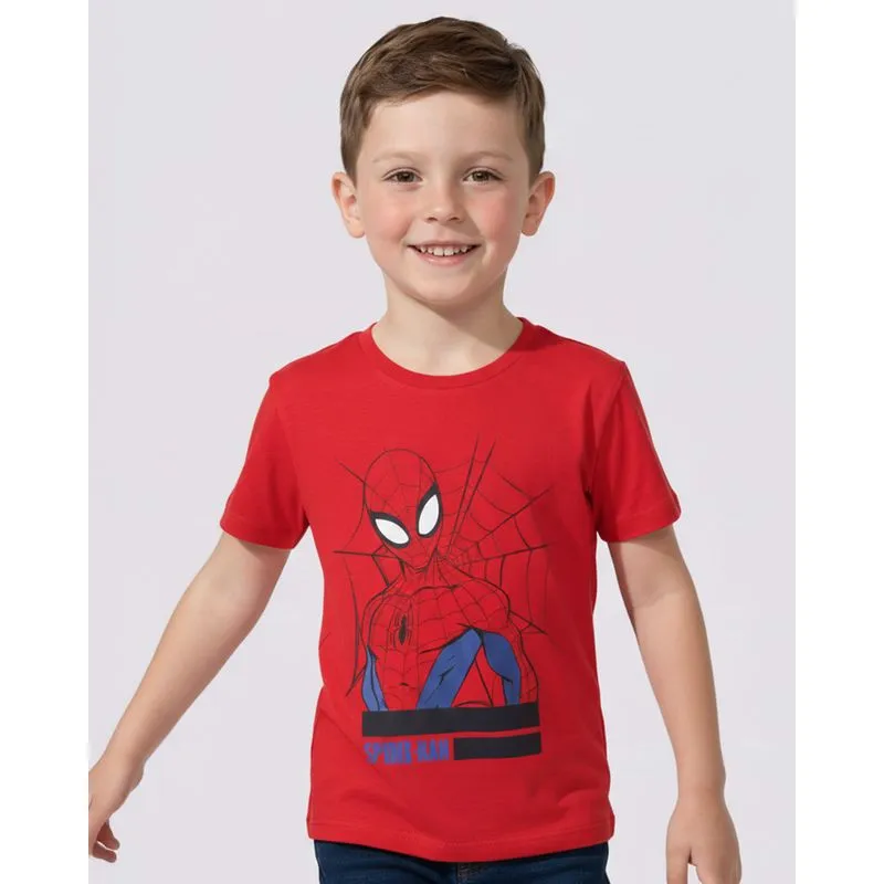 Camiseta Infantil Algodão Marvel Homem Aranha Vermelho 8