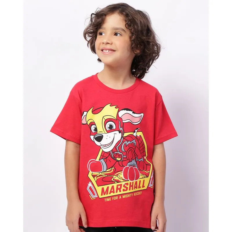 Camiseta Infantil Chase Patrulha Canina Manga Curta Vermelha 6