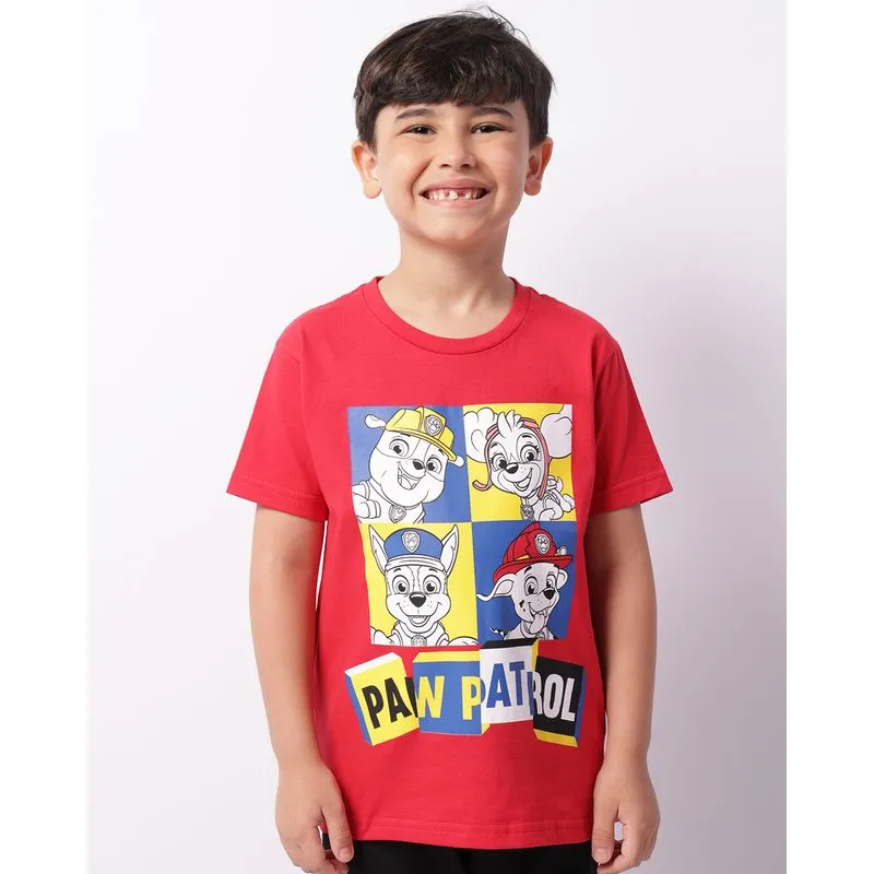 Camiseta Infantil Patrulha Canina Manga Curta Vermelha 8