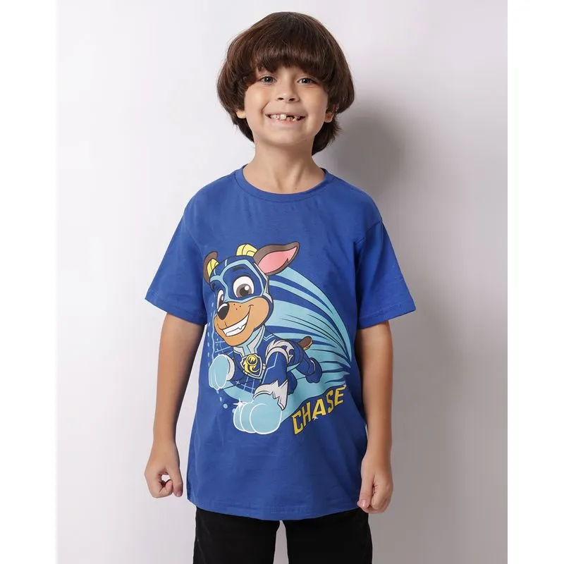 Camiseta Infantil Chase Patrulha Canina Manga Curta Azul 6