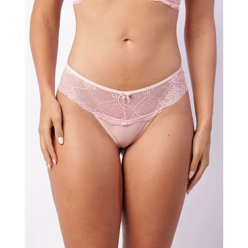Calcinha Feminina Biquíni Com Renda Rosa P