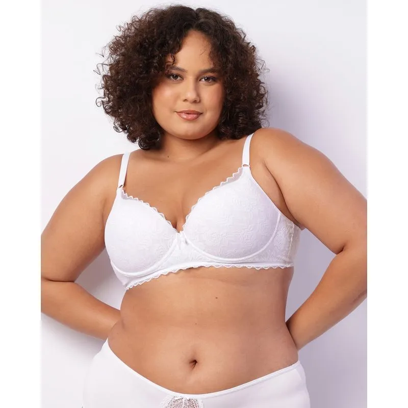 Sutiã Plus Size Feminino Renda Com Base Bojo Branco 50