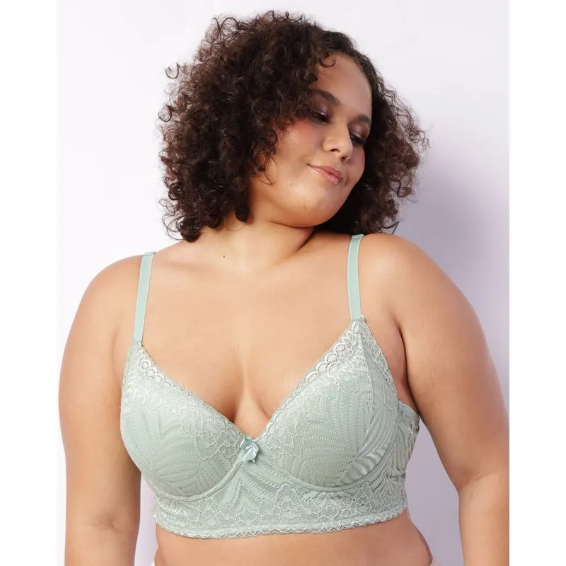 Sutiã Plus Size Feminino Com Base Bojo E Renda Verde 48