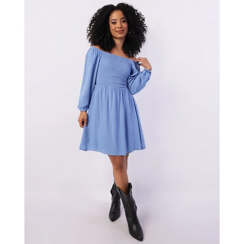 Vestido Feminino Berry & Co. Curto Texturizado Azul P
