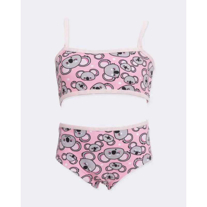 Conjunto Top Calcinha Infantil Alcinhas Rosa 10