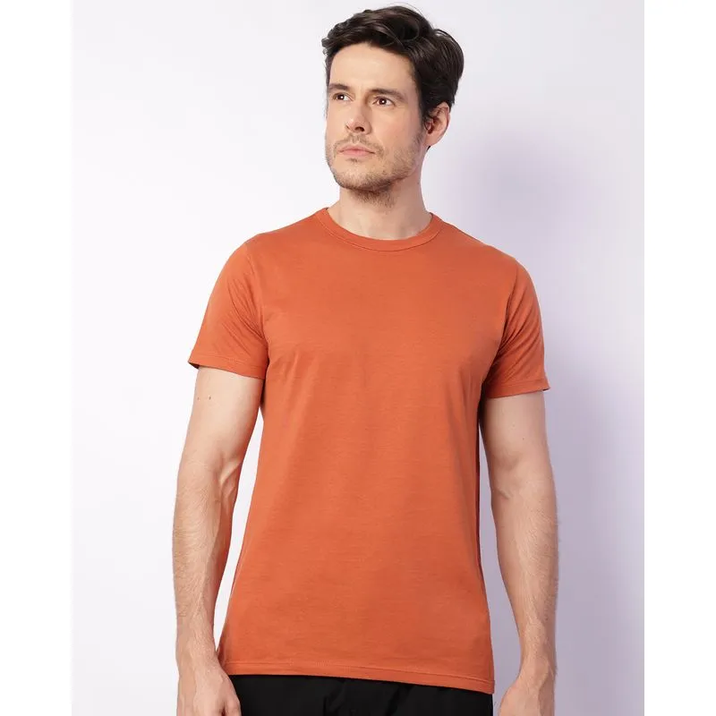 Camiseta Masculina Manga Curta Básica Terracota M
