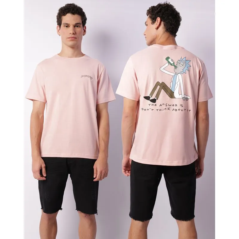 Camiseta Masculina Warner Rick And Morty Estampa Frente Costas Rosa GG