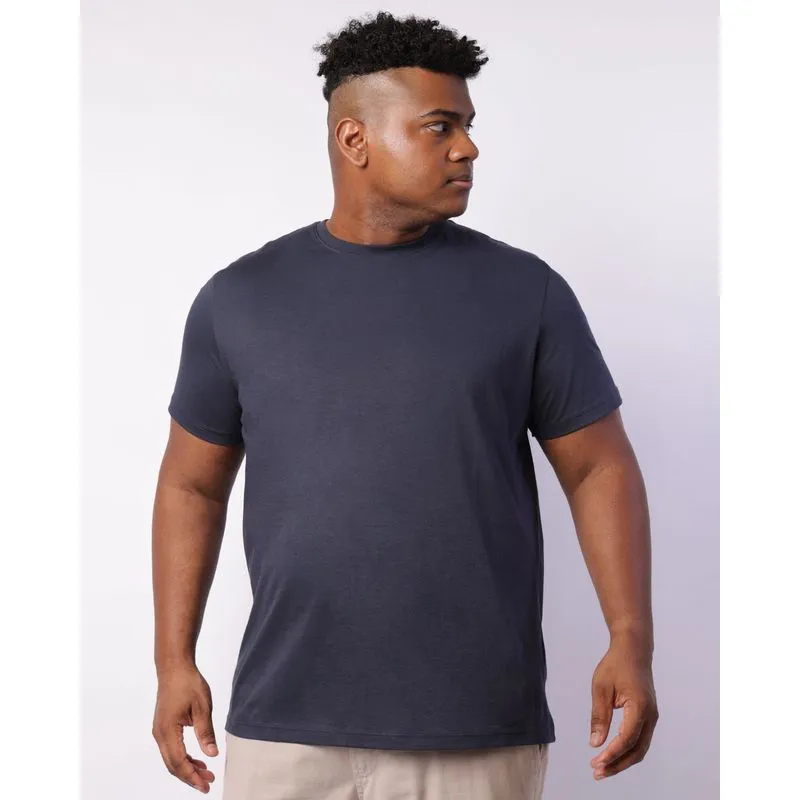 Camiseta Masculina Premium Algodão Peruano Manga Curta Marinho G3