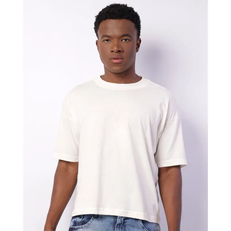 Camiseta Masculina Box Cropped Manga Curta Off White P