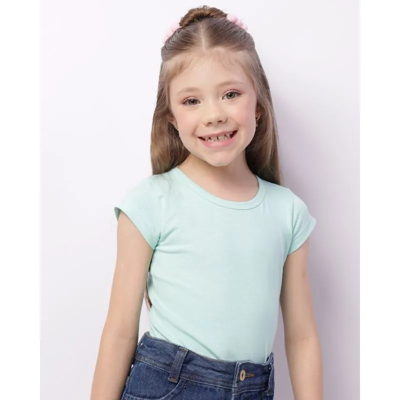Blusa Infantil Lisa Manga Curta Verde 8