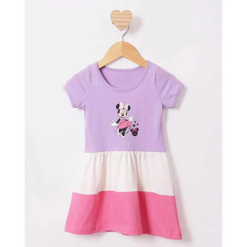 Vestido Bebê Curto Disney Minnie Três Marias Lilás 1