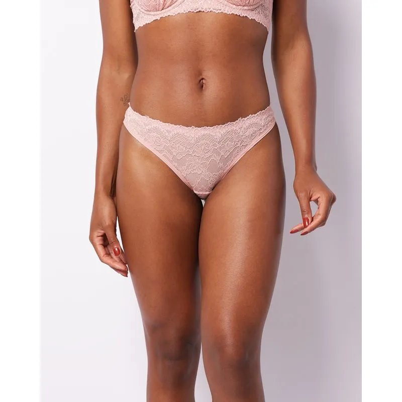 Calcinha Feminina Biquíni Com Renda Rosa G