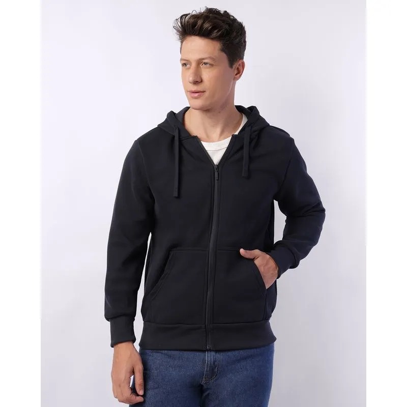 Jaqueta Moletom Masculina com Bolsos Capuz Marinho M