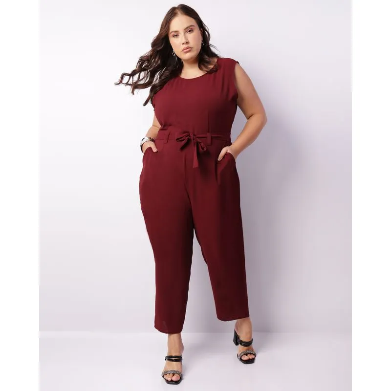 Macacão Plus Size Feminino Longo Berry & Co. Vinho G3