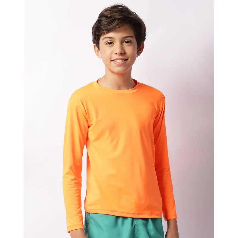 Camiseta Proteção UV Juvenil Manga Longa Neon Laranja 10