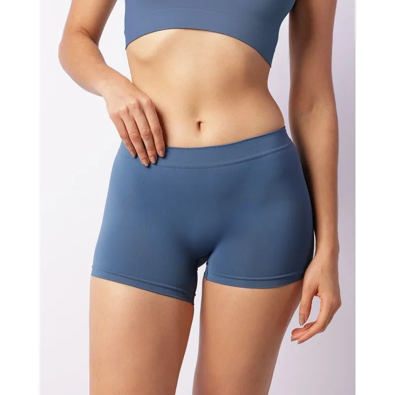 Calcinha Feminina Caleçon Sem Costura Azul GG