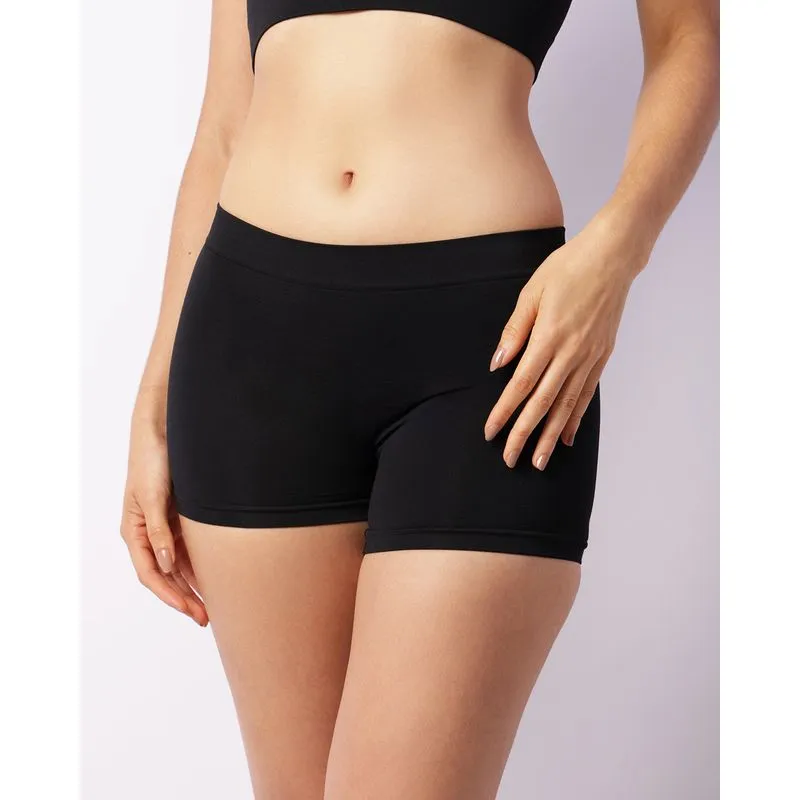 Calcinha Feminina Caleçon Sem Costura Preta M