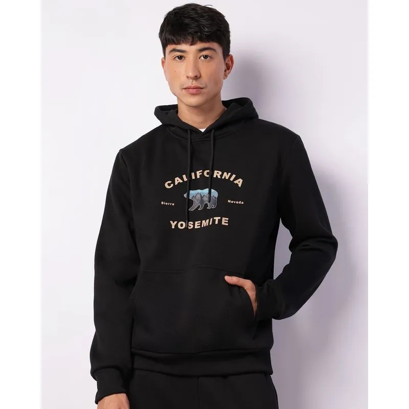 Blusão Moletom Masculino Com Capuz Bolso Canguru Preto G