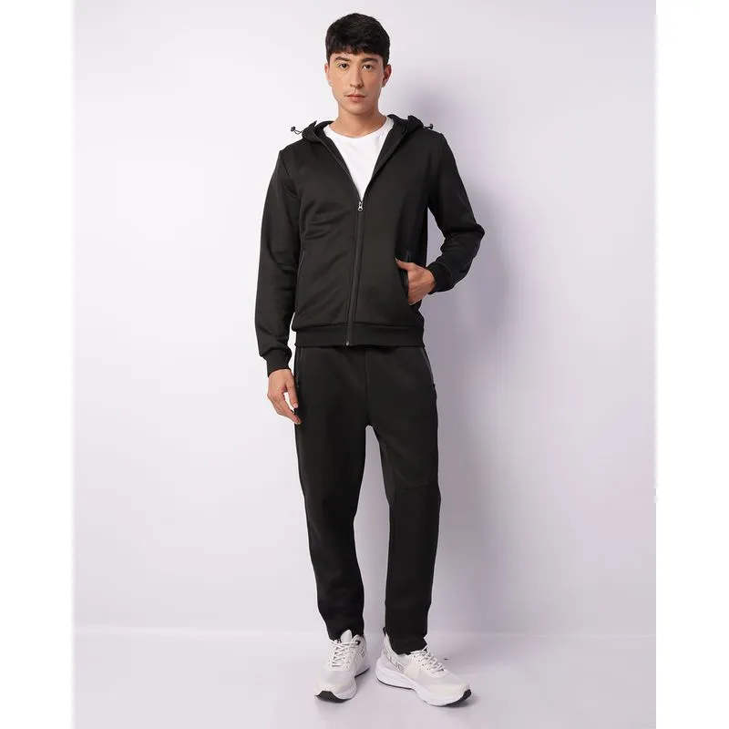 Calça Esportiva Masculina Helanca Jogger Fitter Com Recortes Preta P